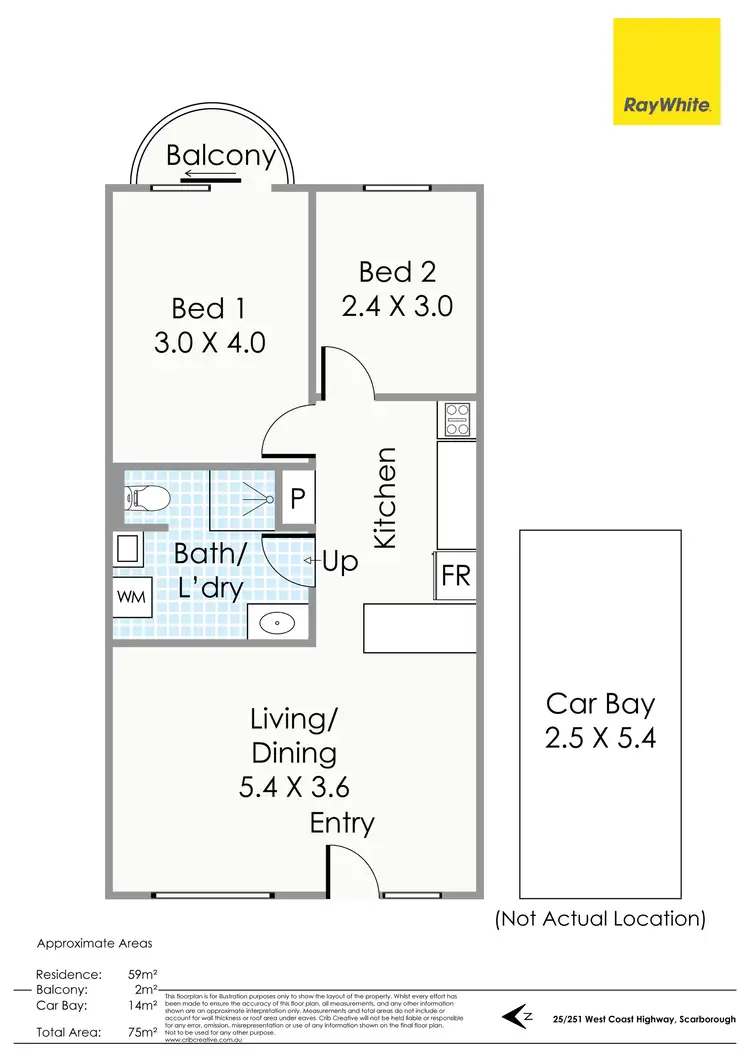 Floorplan of Homely apartment listing, 25/251 West Coast Highway, Scarborough WA 6019