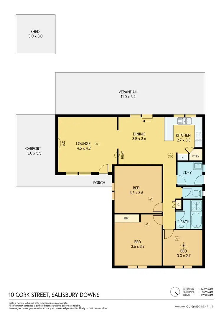 Floorplan of Homely house listing, 10 Cork Street, Salisbury Downs SA 5108