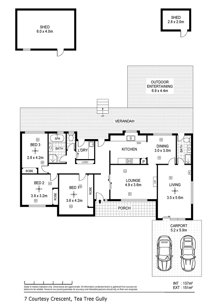 Floorplan of Homely house listing, 7 Courtesy Crescent, Tea Tree Gully SA 5091