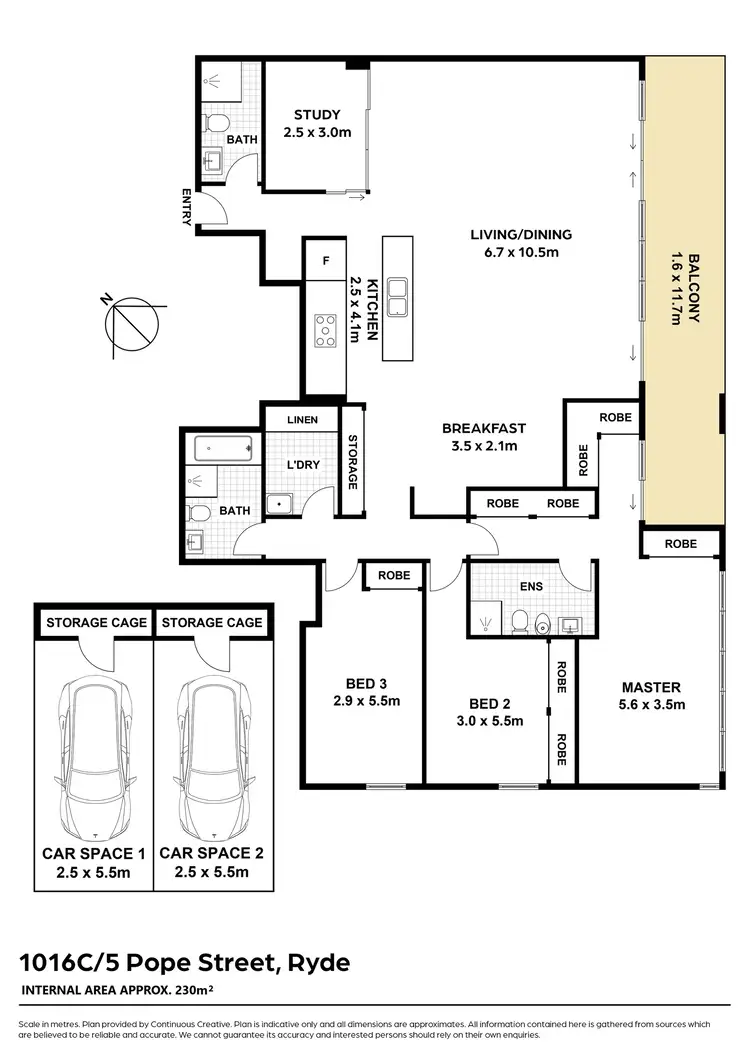 Floorplan of Homely apartment listing, 1016C/5 Pope Street, Ryde NSW 2112