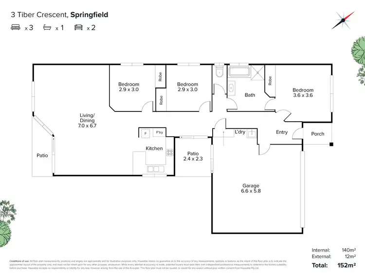 Floorplan of Homely house listing, 3 Tiber Crescent, Springfield QLD 4300