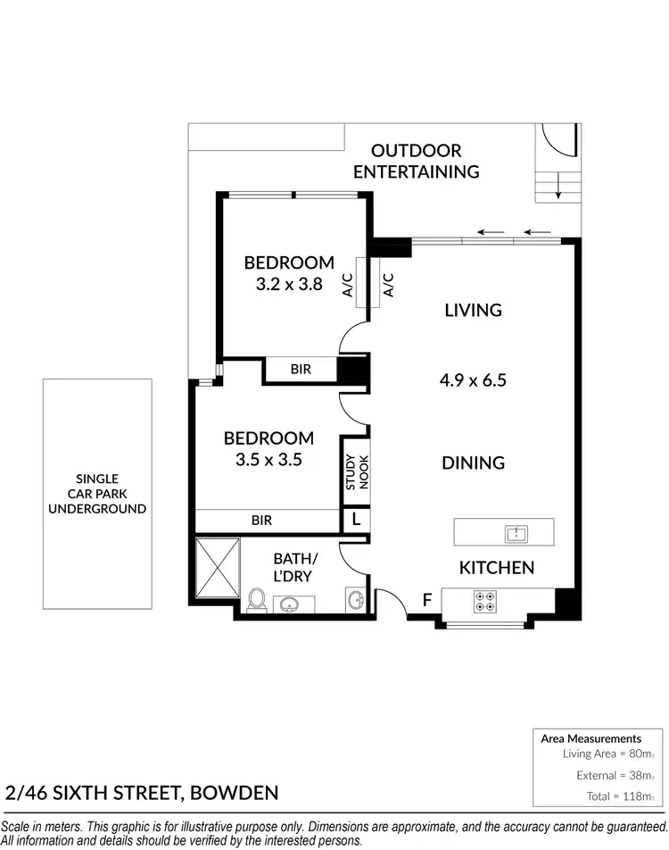 Floorplan of Homely apartment listing, G02/46 Sixth Street, Bowden SA 5007