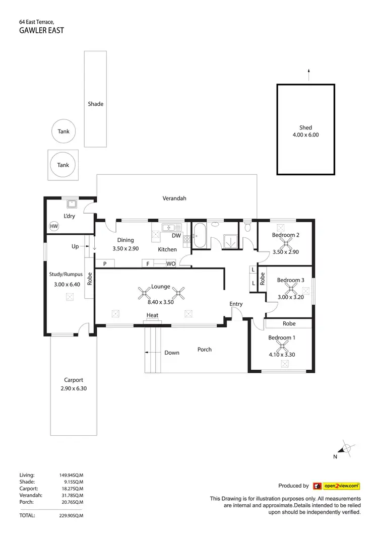 Floorplan of Homely house listing, 64 East Terrace, Gawler East SA 5118