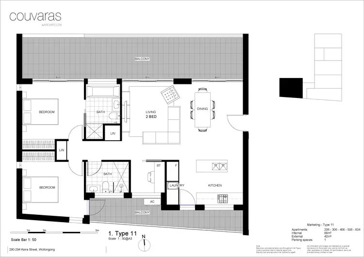 Floorplan of Homely unit listing, 506/290-294 Keira Street, Wollongong NSW 2500