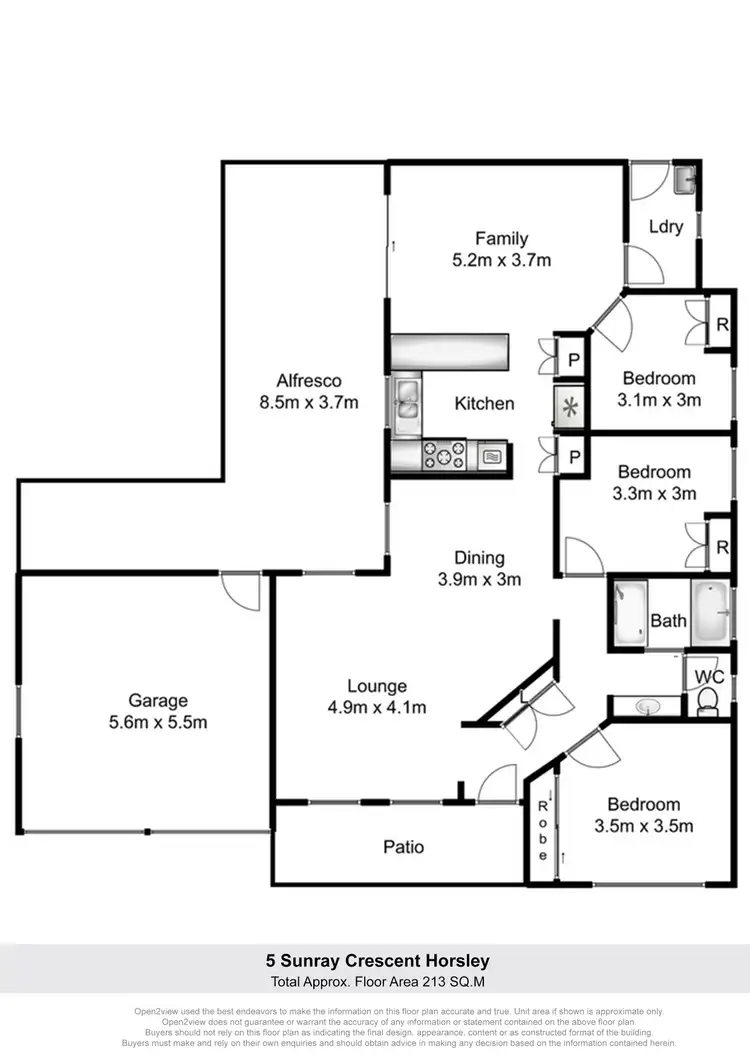 Floorplan of Homely house listing, 5 Sunray Crescent, Horsley NSW 2530