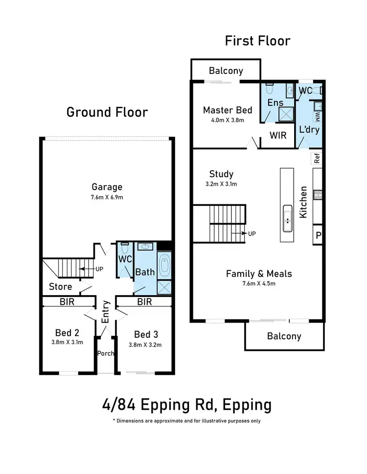 Floorplan of Homely townhouse listing, 4/84 Epping Road, Epping VIC 3076