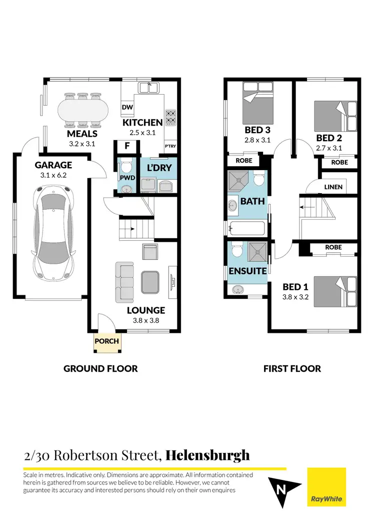 Floorplan of Homely semi-detached listing, 2/30 Robertson Street, Helensburgh NSW 2508