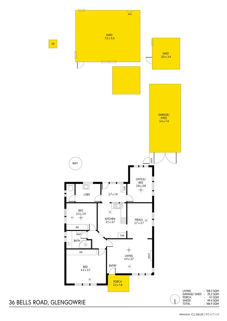 Floorplan of Homely house listing, 36 Bells Road, Glengowrie SA 5044