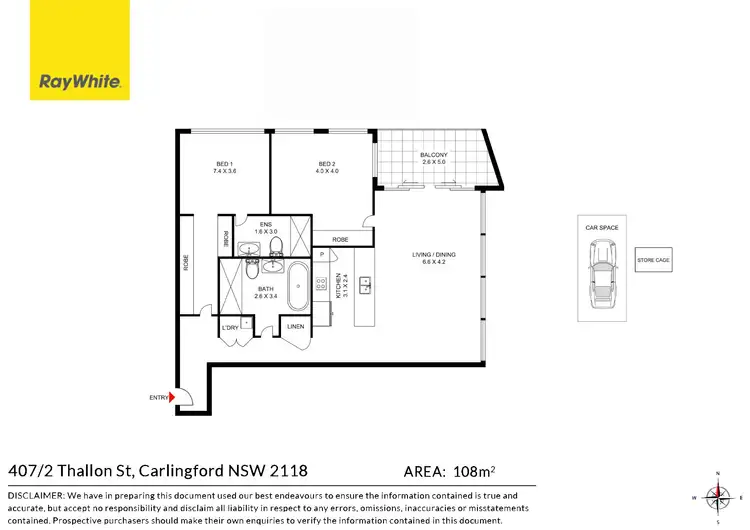 Floorplan of Homely apartment listing, 407/2 Thallon Street, Carlingford NSW 2118