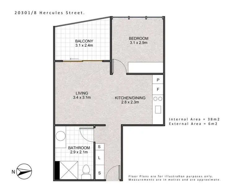 Floorplan of Homely apartment listing, 20301/8 Hercules Street, Hamilton QLD 4007