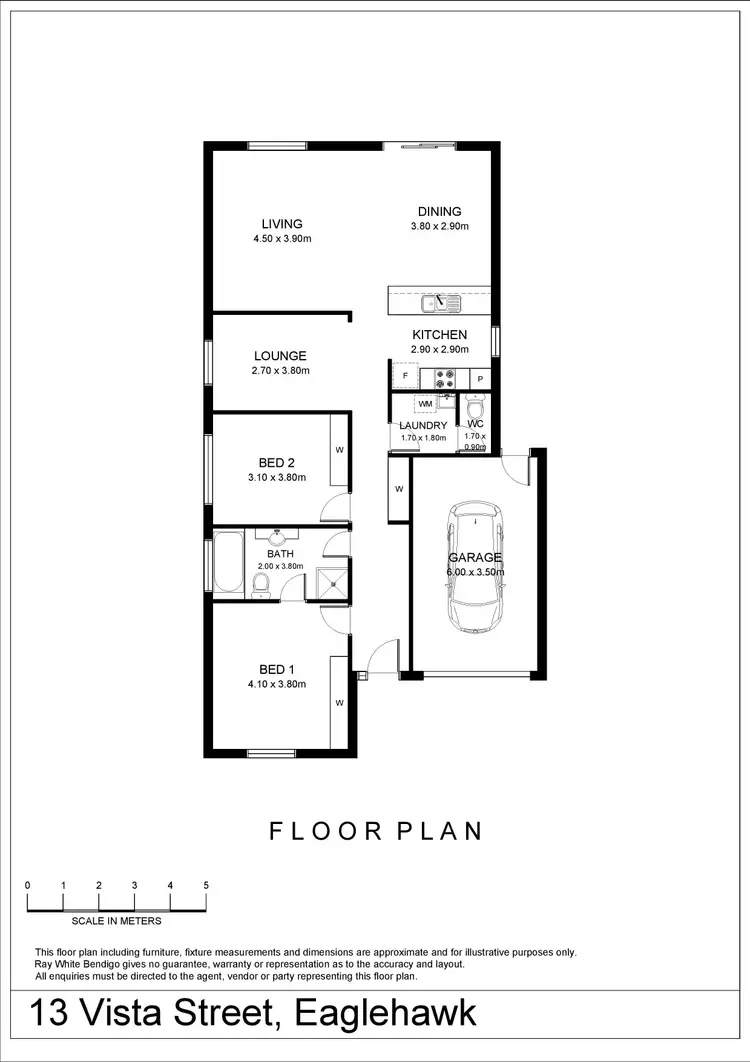 Floorplan of Homely house listing, 13 Vista Street, Eaglehawk VIC 3556