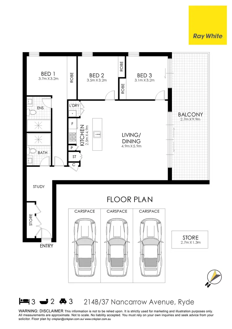 Floorplan of Homely apartment listing, 214B/37 Nancarrow Avenue, Meadowbank NSW 2114