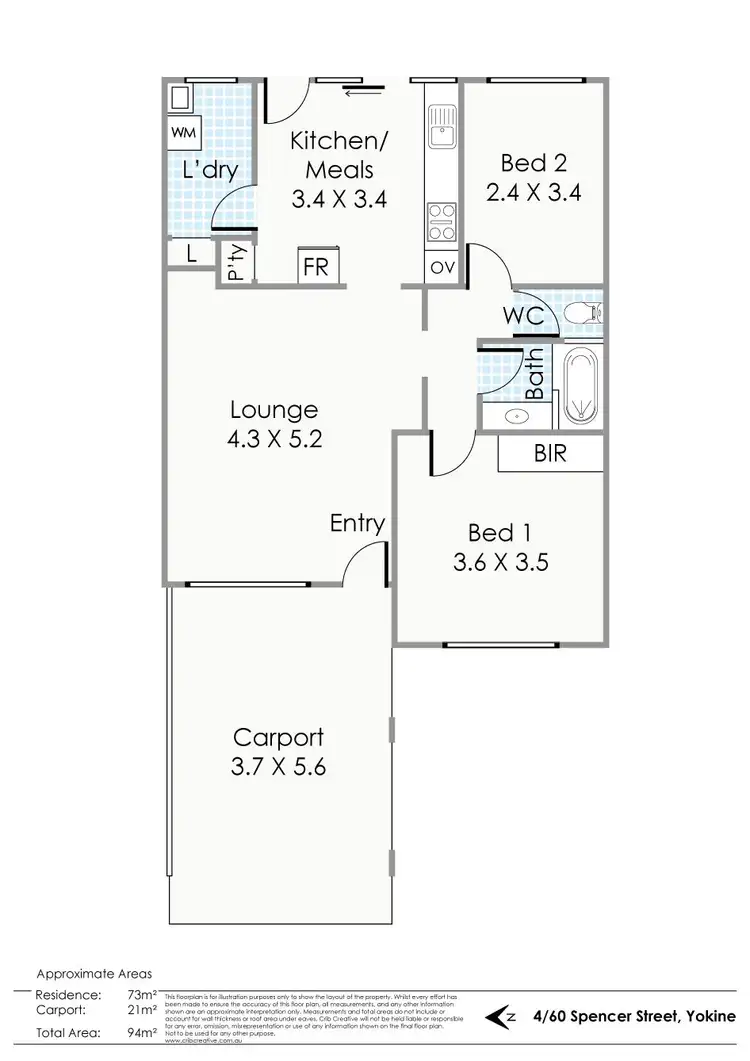 Floorplan of Homely house listing, 4/60 Spencer Avenue, Yokine WA 6060