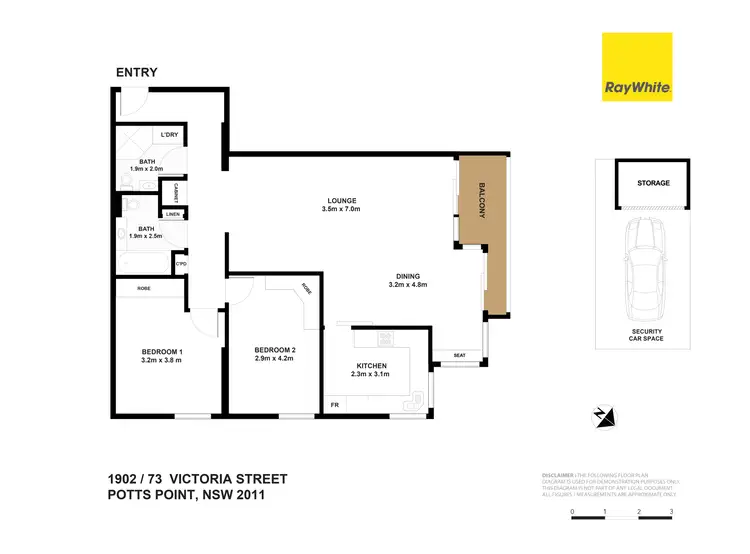 Floorplan of Homely apartment listing, 1902/73 Victoria Street, Potts Point NSW 2011