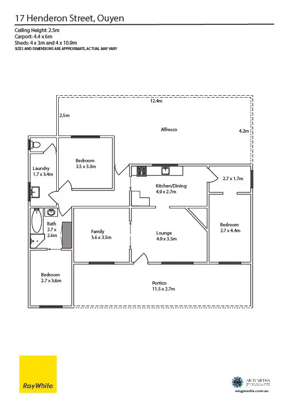 Floorplan of Homely house listing, 17 Henderson Street, Ouyen VIC 3490