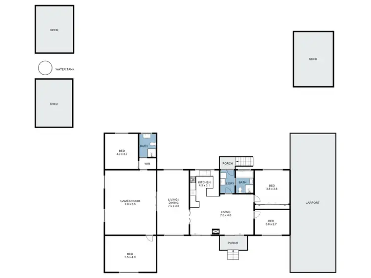 Floorplan of Homely house listing, 58 Thorndyke Drive, Miepoll VIC 3666