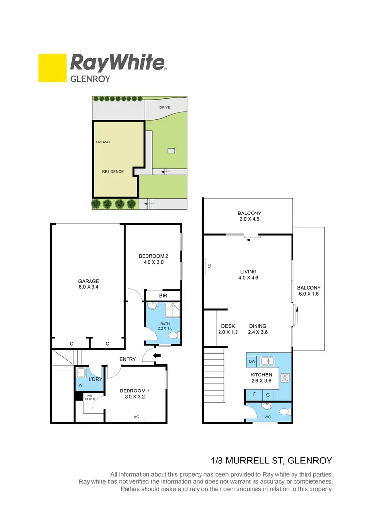 Floorplan of Homely townhouse listing, 1/8 Murrell Street, Glenroy VIC 3046
