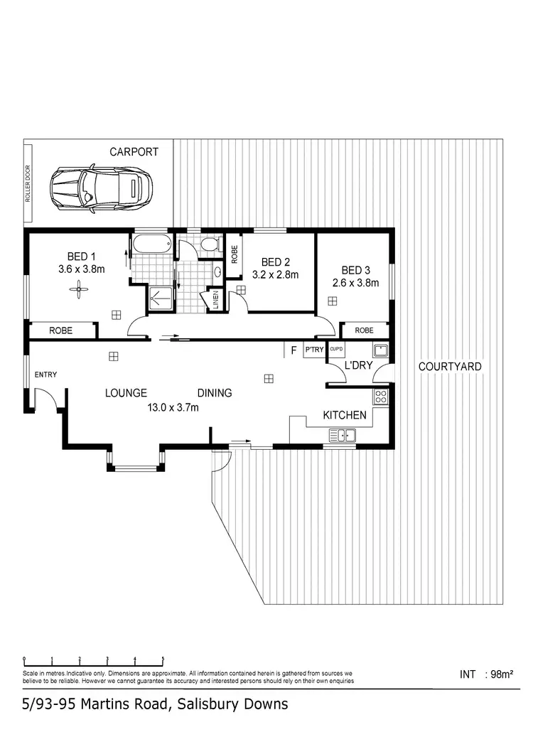 Floorplan of Homely unit listing, 5/93-95 Martins Road, Salisbury Downs SA 5108