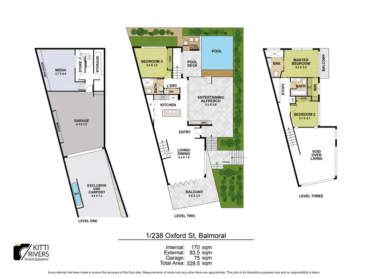 Floorplan of Homely townhouse listing, 1/238 Oxford Street, Balmoral QLD 4171