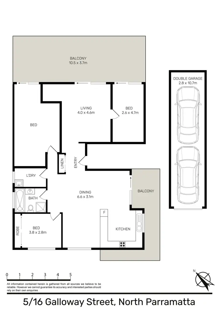 Floorplan of Homely apartment listing, 5/16 Galloway Street, North Parramatta NSW 2151