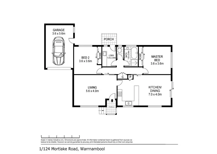 Floorplan of Homely house listing, 1/124 Mortlake Road, Warrnambool VIC 3280