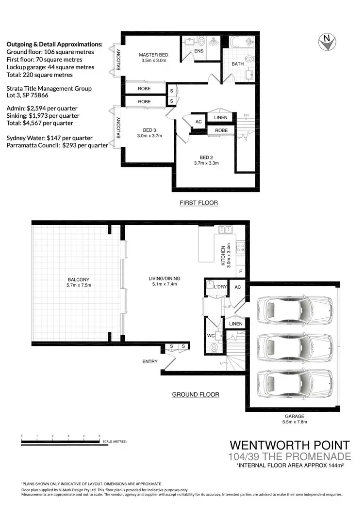 Floorplan of Homely townhouse listing, 104/39 The Promenade, Wentworth Point NSW 2127