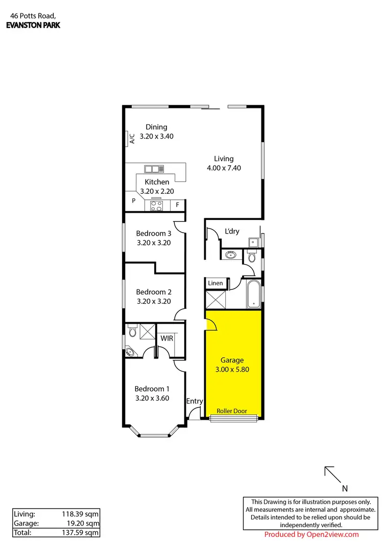 Floorplan of Homely house listing, 46 Potts Road, Evanston Park SA 5116