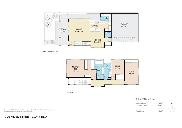 Floorplan of Homely townhouse listing, 1/39 Miles Street, Clayfield QLD 4011