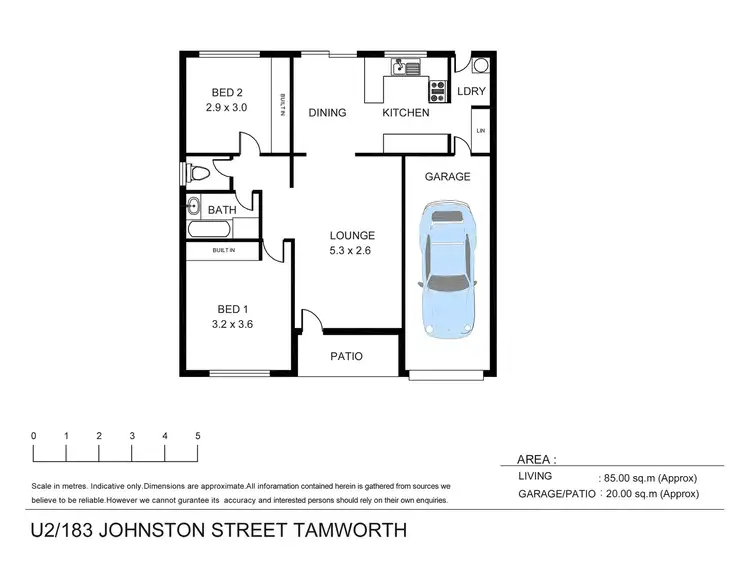 Floorplan of Homely unit listing, 2/183 Johnston Street, Tamworth NSW 2340