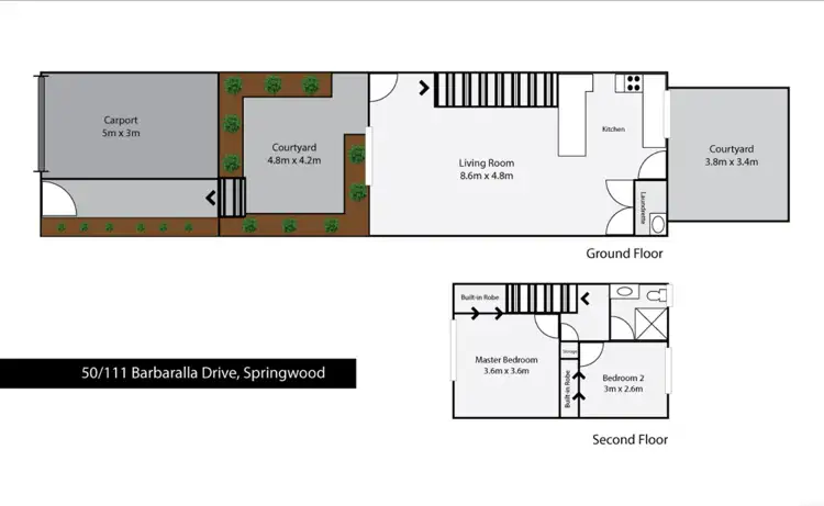 Floorplan of Homely townhouse listing, 50/111 Barbaralla Drive, Springwood QLD 4127
