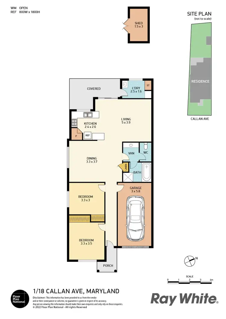 Floorplan of Homely unit listing, 1/18 Callan Avenue, Maryland NSW 2287