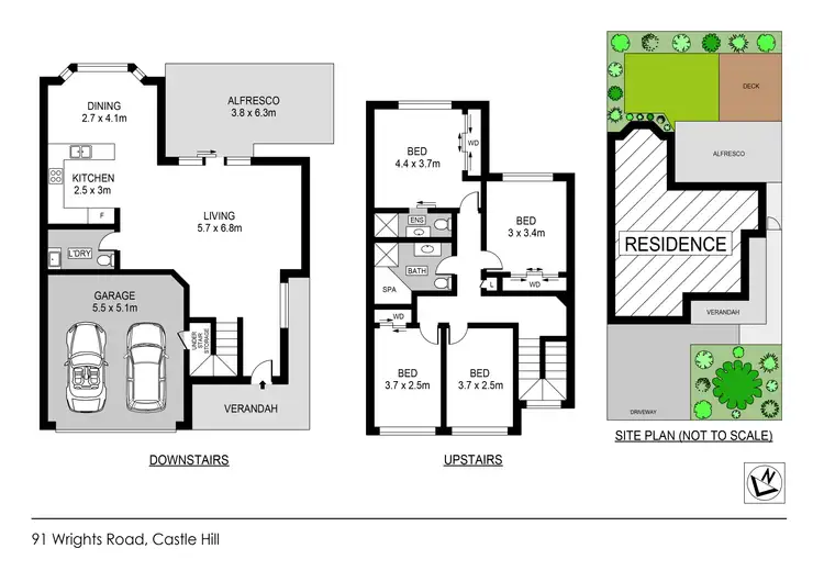 Floorplan of Homely semi-detached listing, 91 Wrights Road, Castle Hill NSW 2154