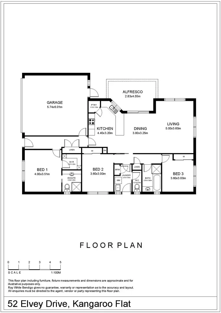 Floorplan of Homely house listing, 52 Elvey Drive, Kangaroo Flat VIC 3555