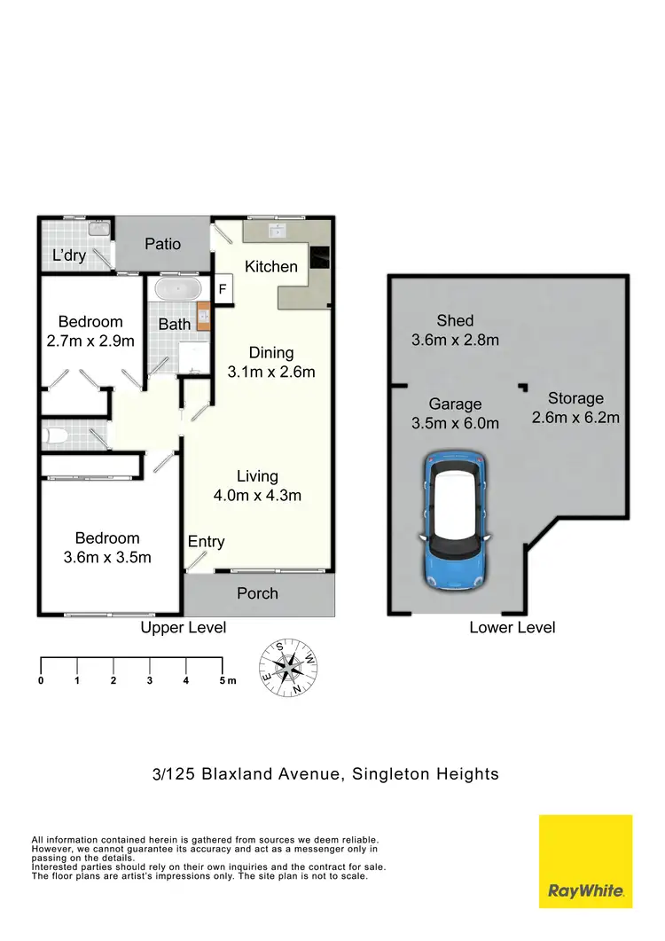 Floorplan of Homely unit listing, 3/125 Blaxland Avenue, Singleton NSW 2330