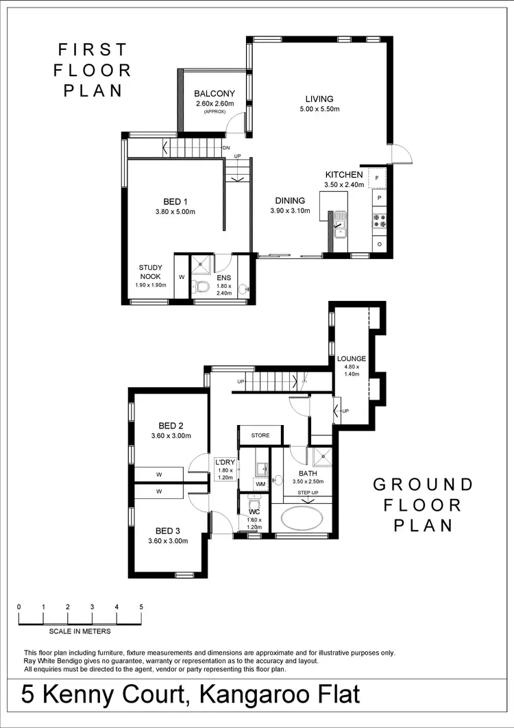 Floorplan of Homely house listing, 5 Kenny Court, Kangaroo Flat VIC 3555