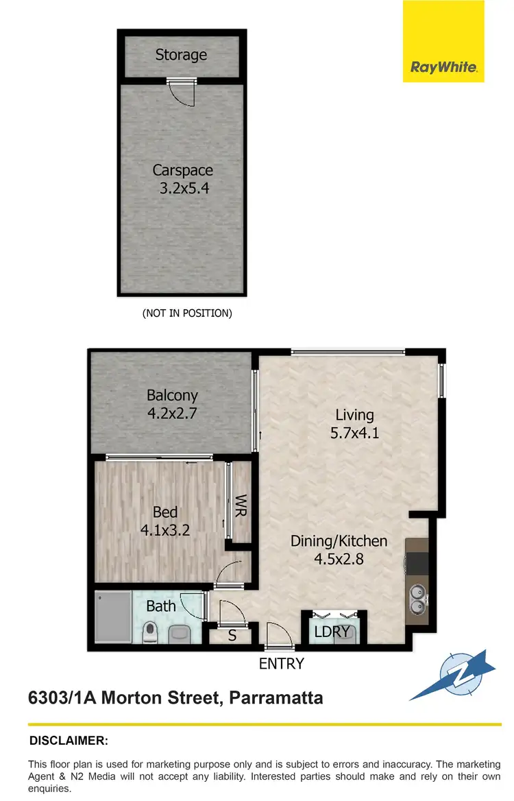 Floorplan of Homely apartment listing, 6303/1A Morton Street, Parramatta NSW 2150