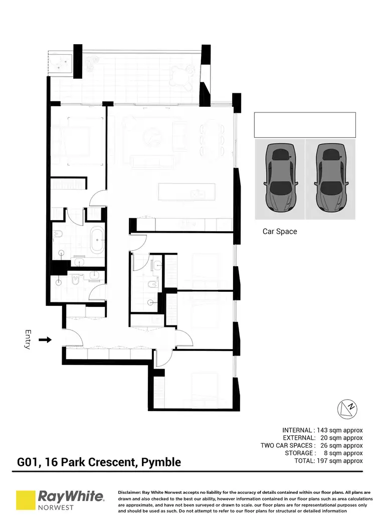 Floorplan of Homely apartment listing, G01/16 Park Crescent, Pymble NSW 2073