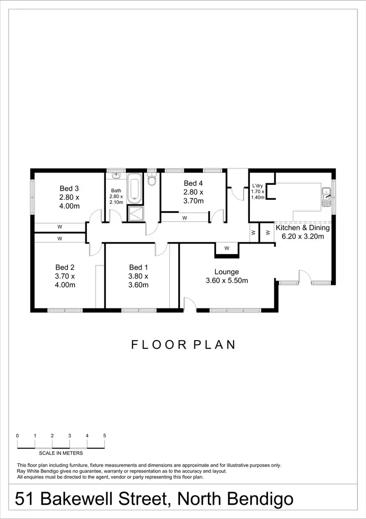 Floorplan of Homely house listing, 51 Bakewell Street, North Bendigo VIC 3550