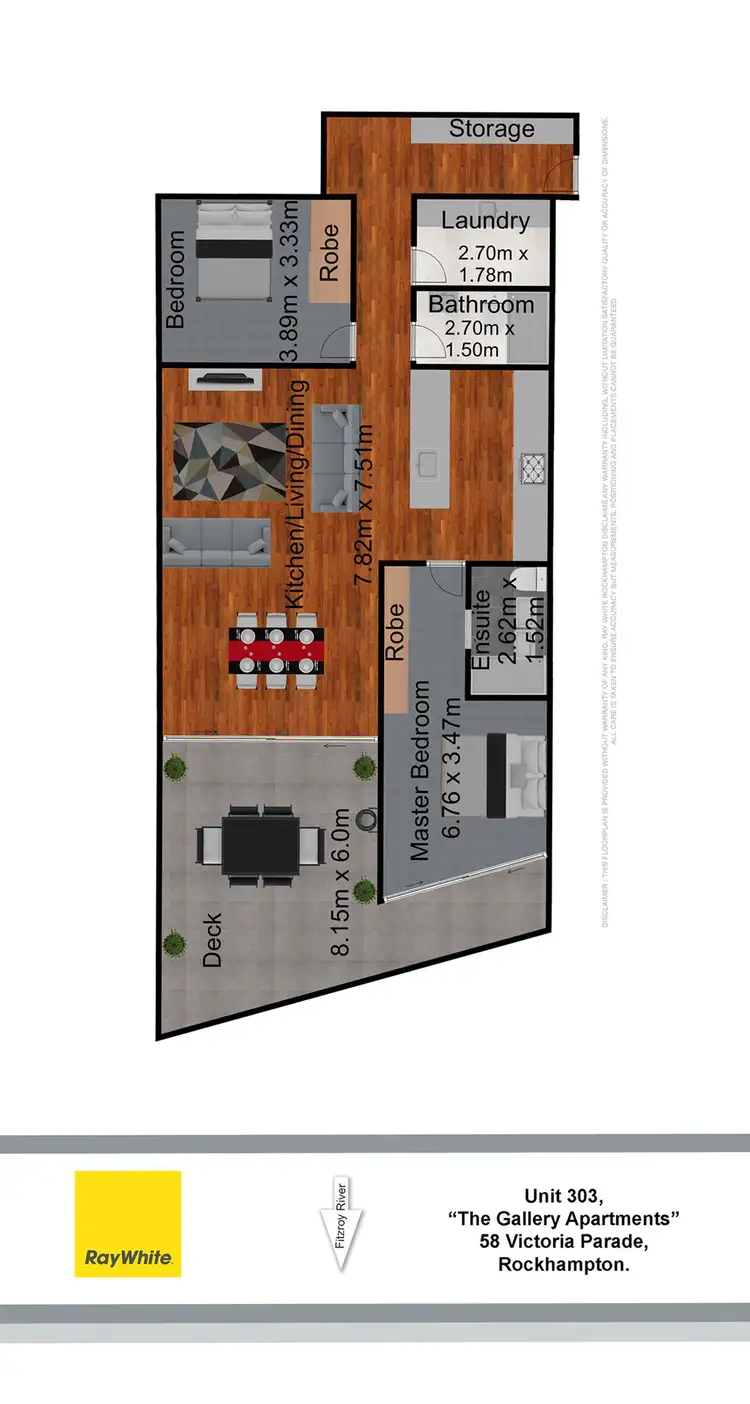 Floorplan of Homely unit listing, 303/58 Victoria Parade, Rockhampton City QLD 4700