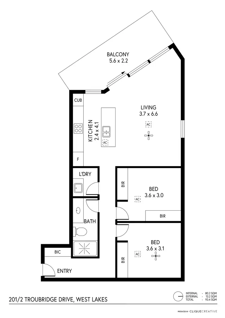 Floorplan of Homely unit listing, 201/2 Troubridge Drive, West Lakes SA 5021