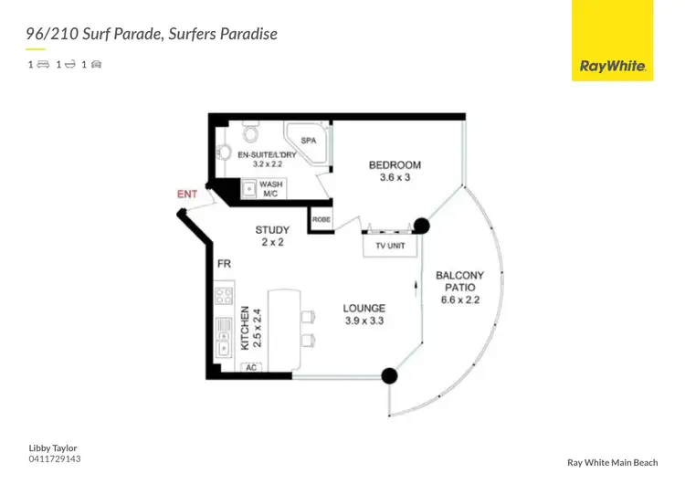 Floorplan of Homely apartment listing, 96/210 Surf Parade, Surfers Paradise QLD 4217