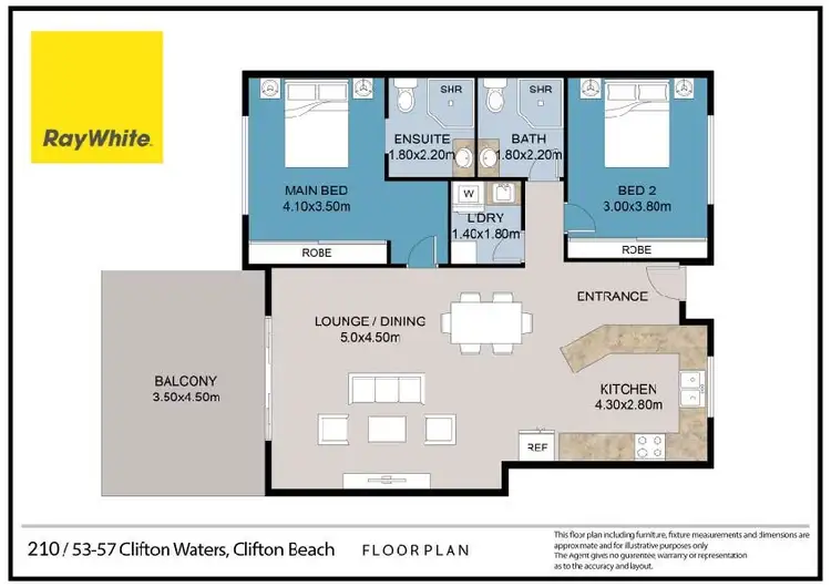 Floorplan of Homely unit listing, 210/53-57 Clifton Road, Clifton Beach QLD 4879
