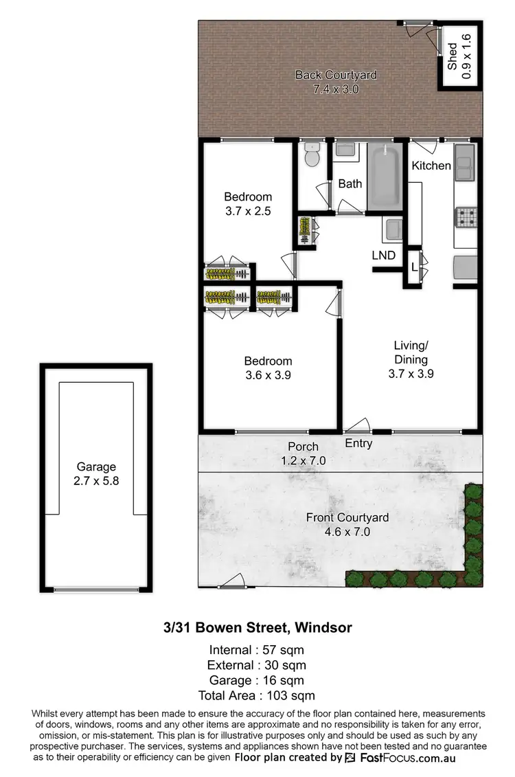 Floorplan of Homely unit listing, 3/31 Bowen Street, Windsor QLD 4030