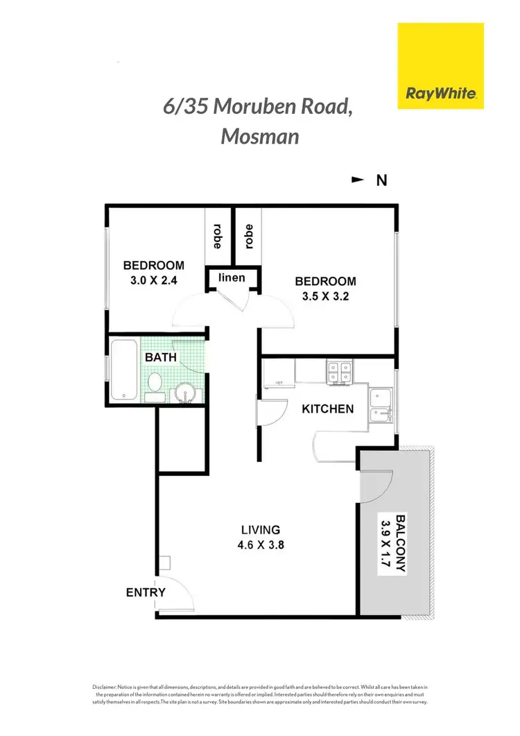 Floorplan of Homely apartment listing, 6/35 Moruben Road, Mosman NSW 2088