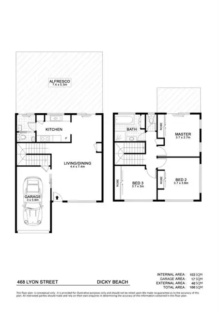Floorplan of Homely unit listing, 46/8 Lyon Street, Dicky Beach QLD 4551