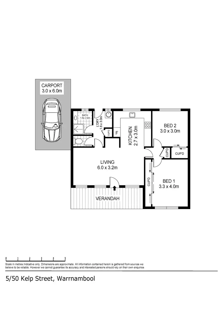Floorplan of Homely unit listing, 5/50 Kelp Street, Warrnambool VIC 3280