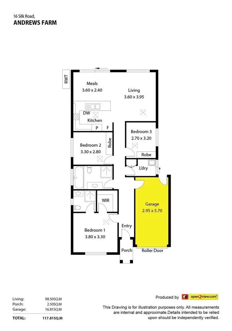 Floorplan of Homely house listing, 16 Silk Road, Andrews Farm SA 5114