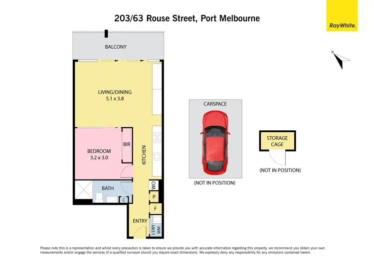 Floorplan of Homely apartment listing, 203/63 Rouse Street, Port Melbourne VIC 3207