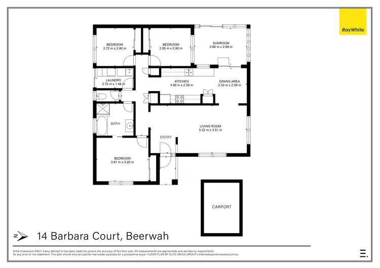 Floorplan of Homely house listing, 14 Barbara Court, Beerwah QLD 4519