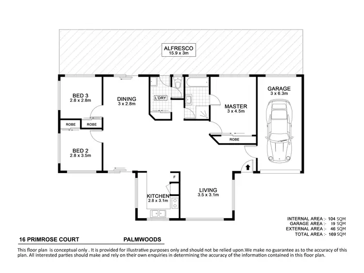 Floorplan of Homely house listing, 16 Primrose Court, Palmwoods QLD 4555